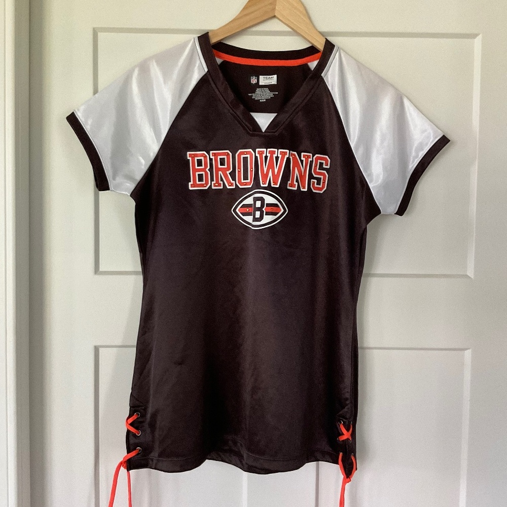 NFL Cleveland Browns Womens Jersey Sport Shirt w/ Bling Team Apparel